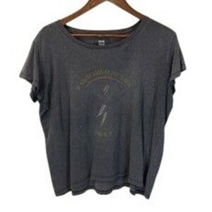 ONE TEE Dark Gray Distressed Thrashed Grunge Graphic T-Shirt size Medium